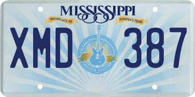 MS license plate XMD387