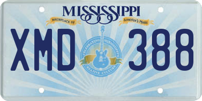 MS license plate XMD388