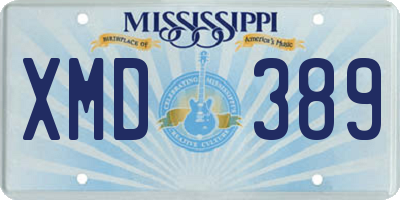 MS license plate XMD389
