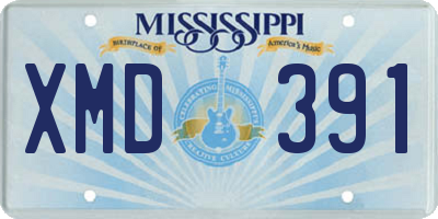 MS license plate XMD391