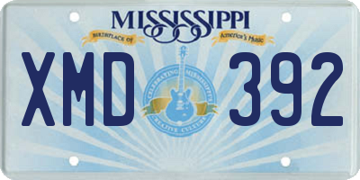 MS license plate XMD392