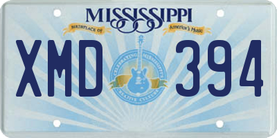 MS license plate XMD394