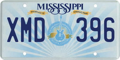 MS license plate XMD396