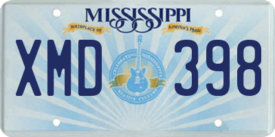 MS license plate XMD398