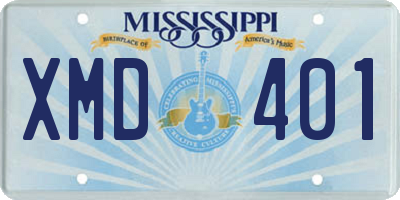 MS license plate XMD401