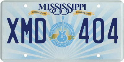 MS license plate XMD404