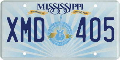 MS license plate XMD405