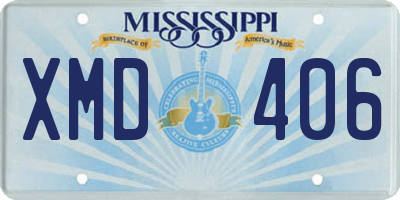 MS license plate XMD406