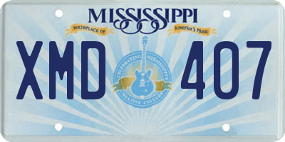 MS license plate XMD407
