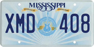 MS license plate XMD408