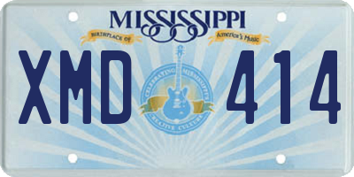 MS license plate XMD414