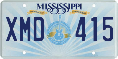 MS license plate XMD415