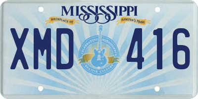 MS license plate XMD416
