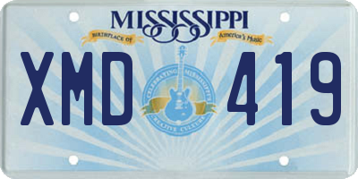 MS license plate XMD419