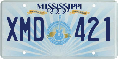 MS license plate XMD421