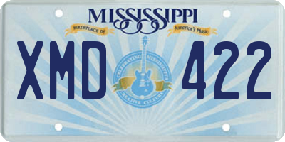 MS license plate XMD422