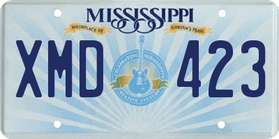 MS license plate XMD423