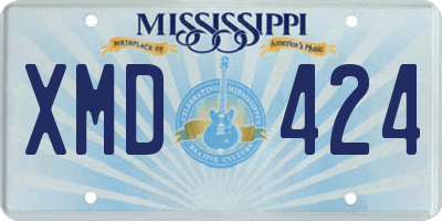 MS license plate XMD424