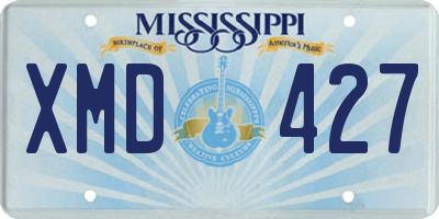 MS license plate XMD427