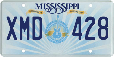 MS license plate XMD428