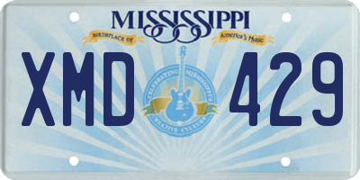 MS license plate XMD429