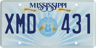 MS license plate XMD431