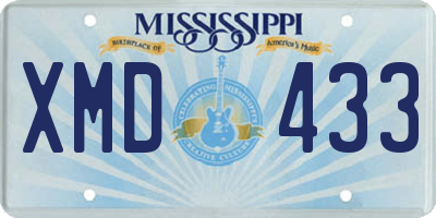 MS license plate XMD433