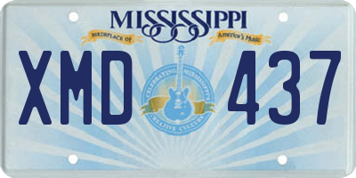 MS license plate XMD437