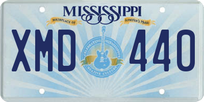 MS license plate XMD440