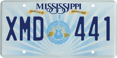 MS license plate XMD441