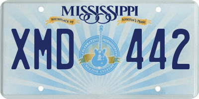 MS license plate XMD442