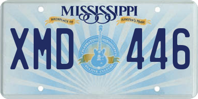 MS license plate XMD446