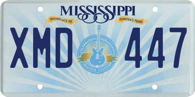 MS license plate XMD447