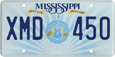 MS license plate XMD450