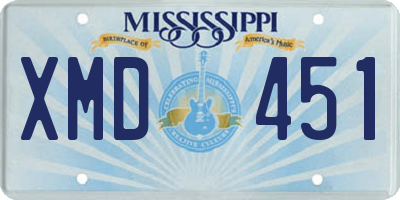 MS license plate XMD451