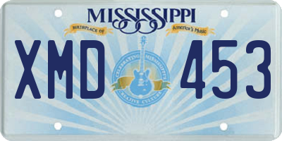MS license plate XMD453