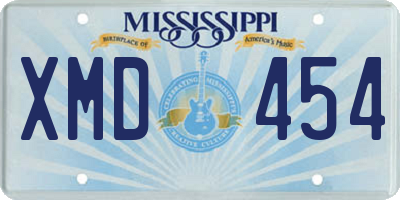 MS license plate XMD454