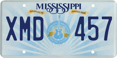 MS license plate XMD457
