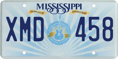 MS license plate XMD458