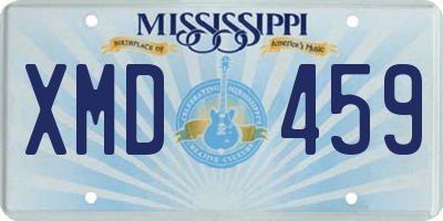 MS license plate XMD459