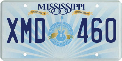 MS license plate XMD460