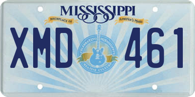 MS license plate XMD461