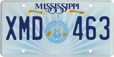 MS license plate XMD463