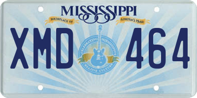MS license plate XMD464