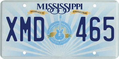 MS license plate XMD465