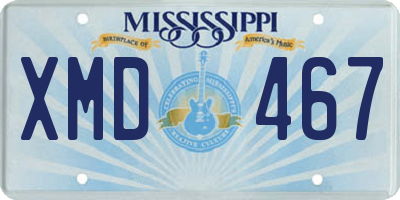 MS license plate XMD467