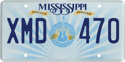 MS license plate XMD470