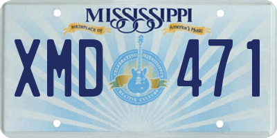 MS license plate XMD471