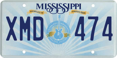 MS license plate XMD474