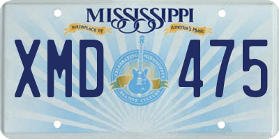 MS license plate XMD475